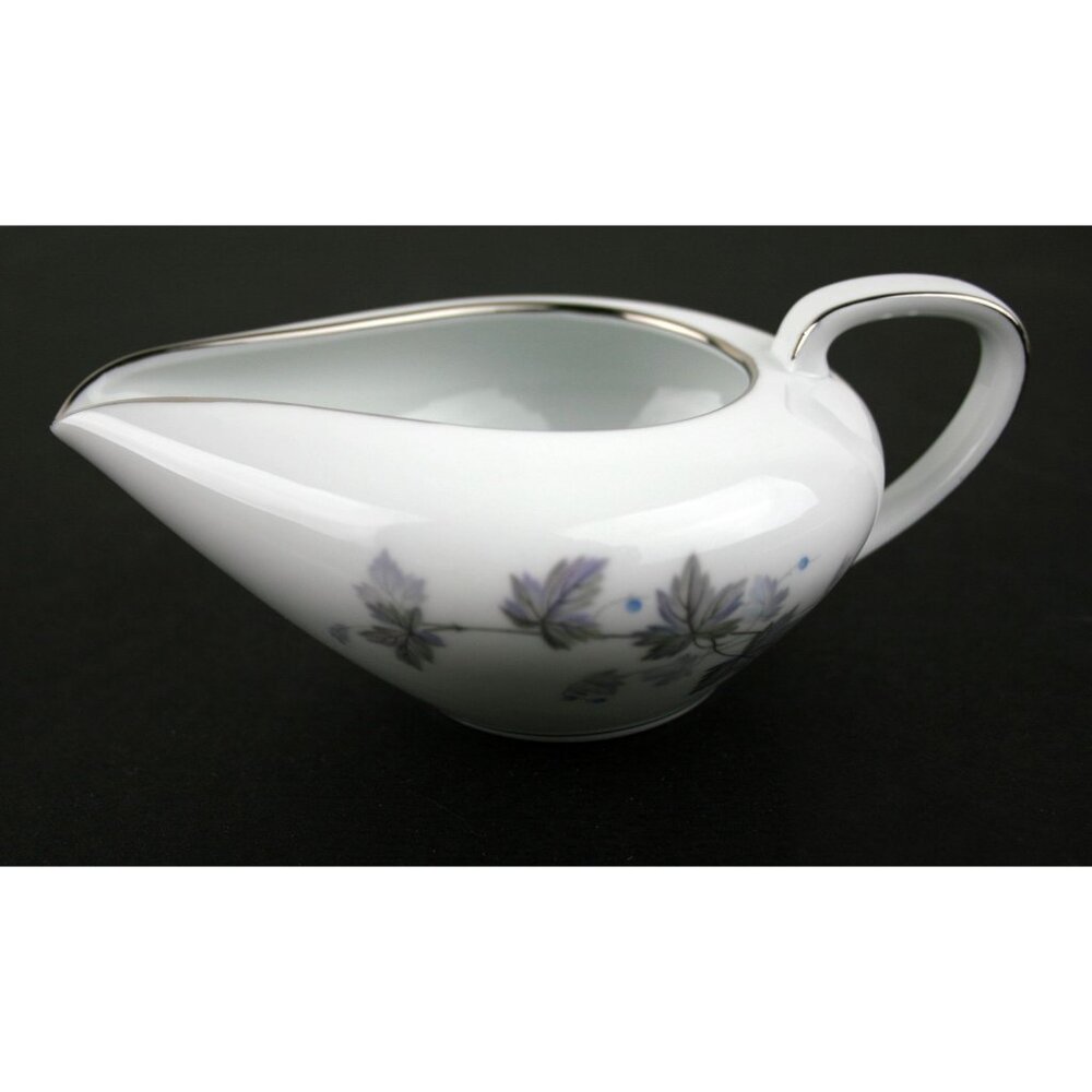 Noritake Fine China Creamer With Floral Design & Silver Trim Ivyne 6605